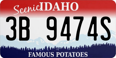 ID license plate 3B9474S
