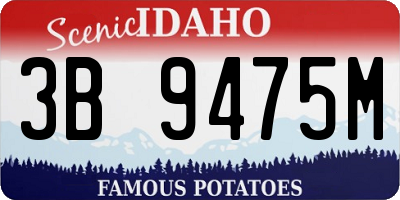 ID license plate 3B9475M