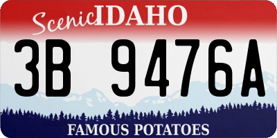 ID license plate 3B9476A