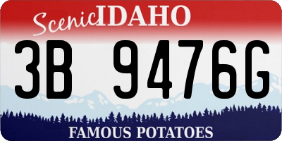 ID license plate 3B9476G