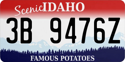 ID license plate 3B9476Z