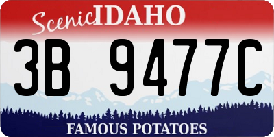 ID license plate 3B9477C