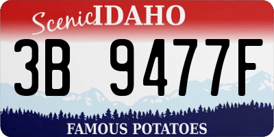 ID license plate 3B9477F
