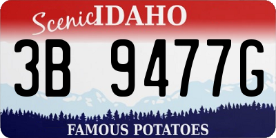 ID license plate 3B9477G