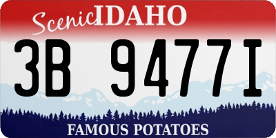ID license plate 3B9477I