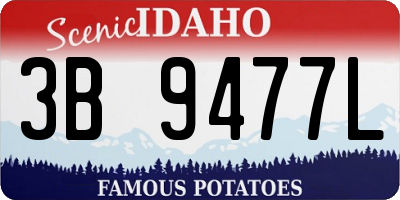 ID license plate 3B9477L