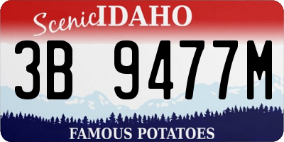 ID license plate 3B9477M