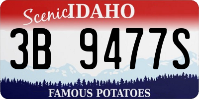 ID license plate 3B9477S
