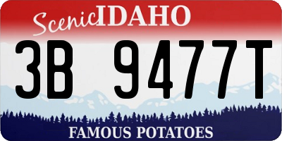 ID license plate 3B9477T
