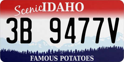 ID license plate 3B9477V
