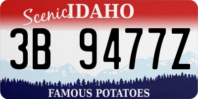 ID license plate 3B9477Z