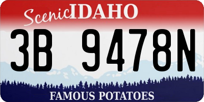 ID license plate 3B9478N