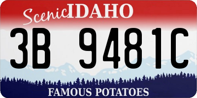 ID license plate 3B9481C