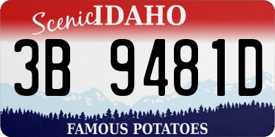 ID license plate 3B9481D