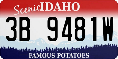 ID license plate 3B9481W