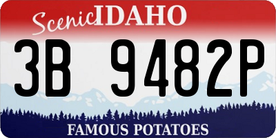 ID license plate 3B9482P