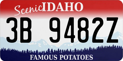 ID license plate 3B9482Z