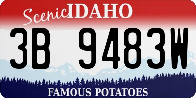ID license plate 3B9483W