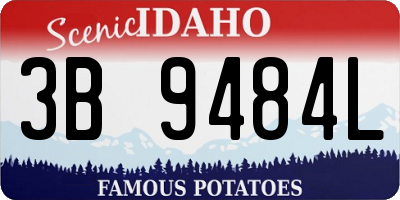 ID license plate 3B9484L