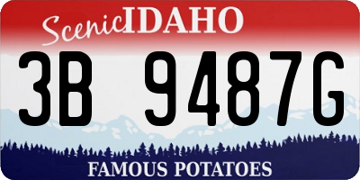 ID license plate 3B9487G