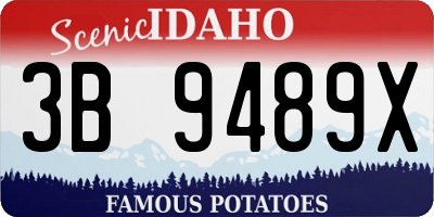 ID license plate 3B9489X
