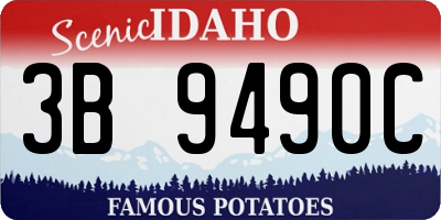 ID license plate 3B9490C