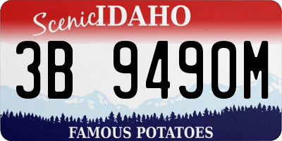 ID license plate 3B9490M