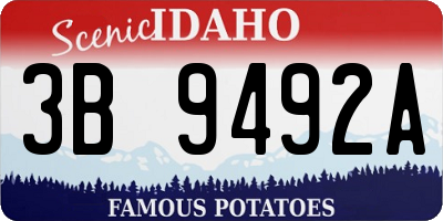 ID license plate 3B9492A
