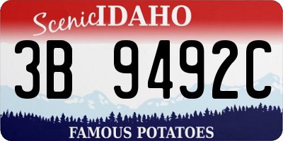 ID license plate 3B9492C