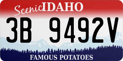 ID license plate 3B9492V