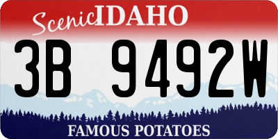 ID license plate 3B9492W