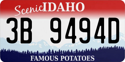 ID license plate 3B9494D
