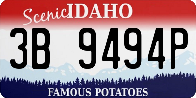 ID license plate 3B9494P