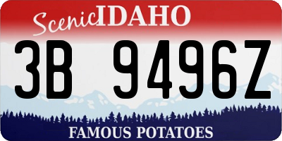 ID license plate 3B9496Z