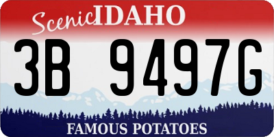 ID license plate 3B9497G