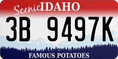ID license plate 3B9497K