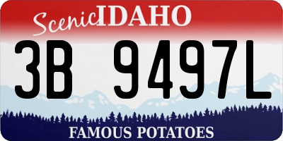 ID license plate 3B9497L