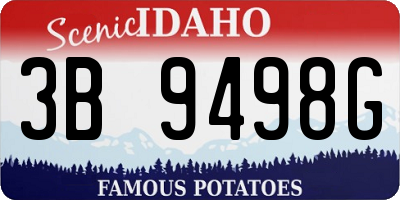 ID license plate 3B9498G