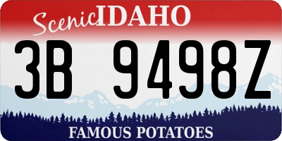 ID license plate 3B9498Z