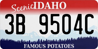 ID license plate 3B9504C