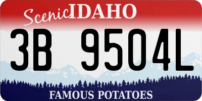 ID license plate 3B9504L