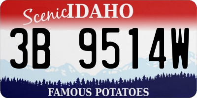 ID license plate 3B9514W