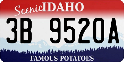 ID license plate 3B9520A