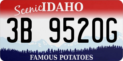 ID license plate 3B9520G