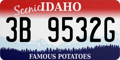ID license plate 3B9532G