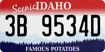 ID license plate 3B9534D