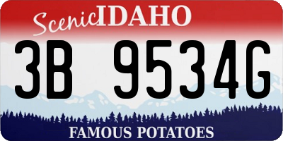 ID license plate 3B9534G