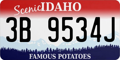 ID license plate 3B9534J