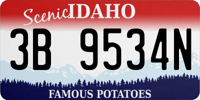 ID license plate 3B9534N