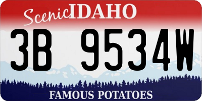 ID license plate 3B9534W